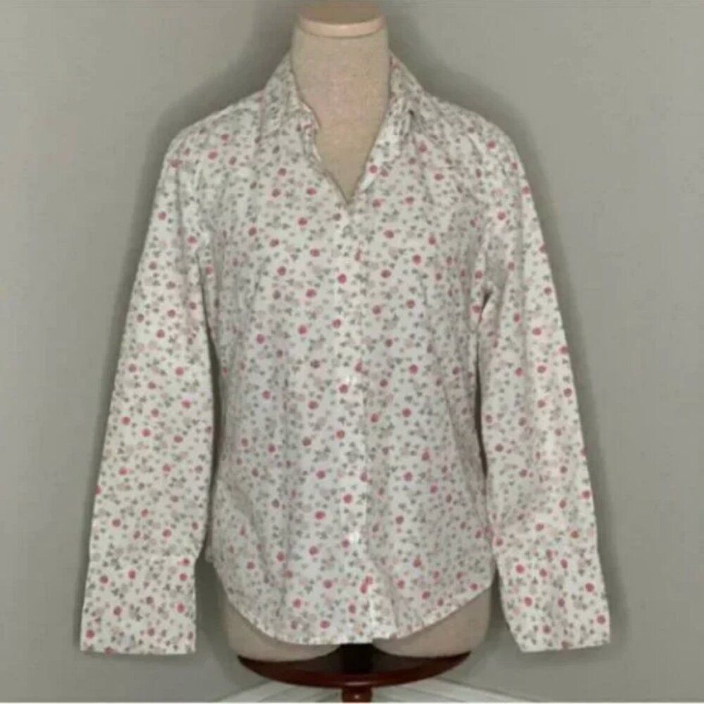 Hanna Andersson Long Sleeve Floral Button down shirt Size Medium